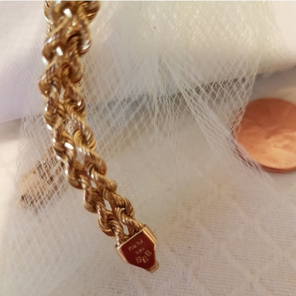 14K Peruvian Gold Double Chain Bracelet - Picture 4 of 4